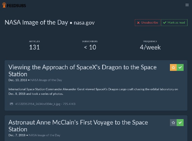 #开源 在线 #RSS阅读器 #Feedsubs一些细节挺不错，比如能显示 Feed 的更新频率，在开源阅读器里还不多见